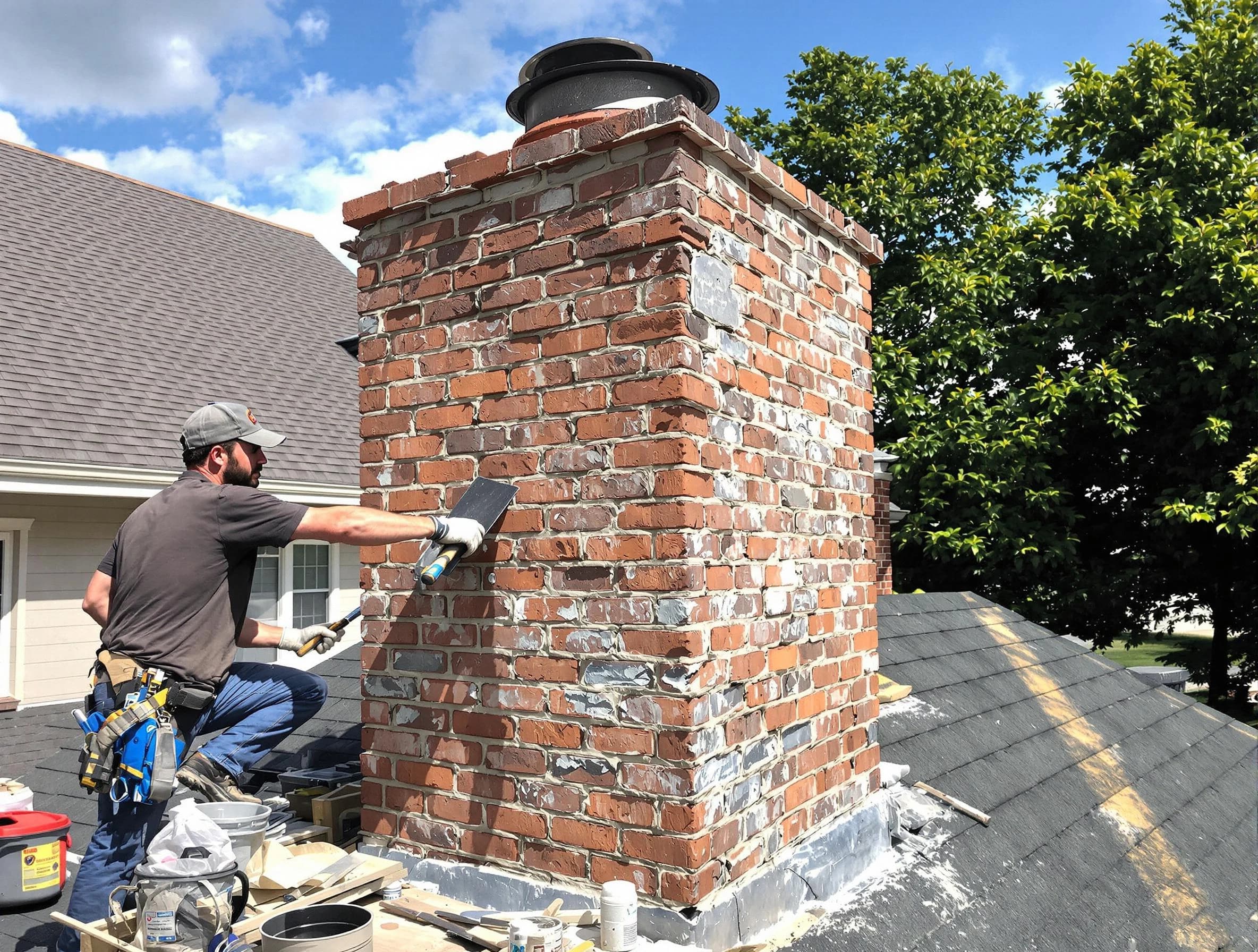 Completed chimney rebuild by South Plainfield Chimney Sweep in South Plainfield, NJ