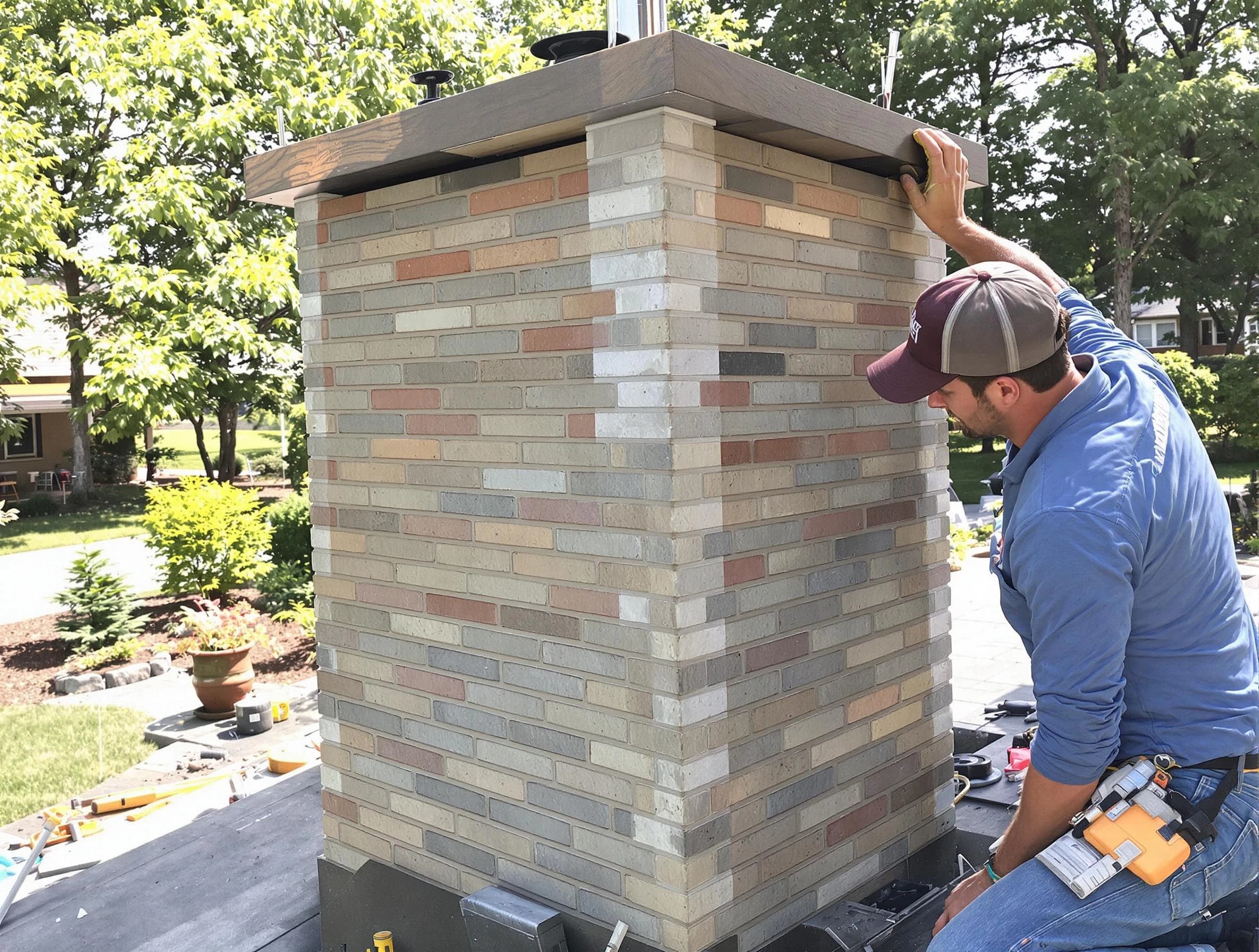 South Plainfield Chimney Sweep completing a modern chimney remodel in South Plainfield, NJ