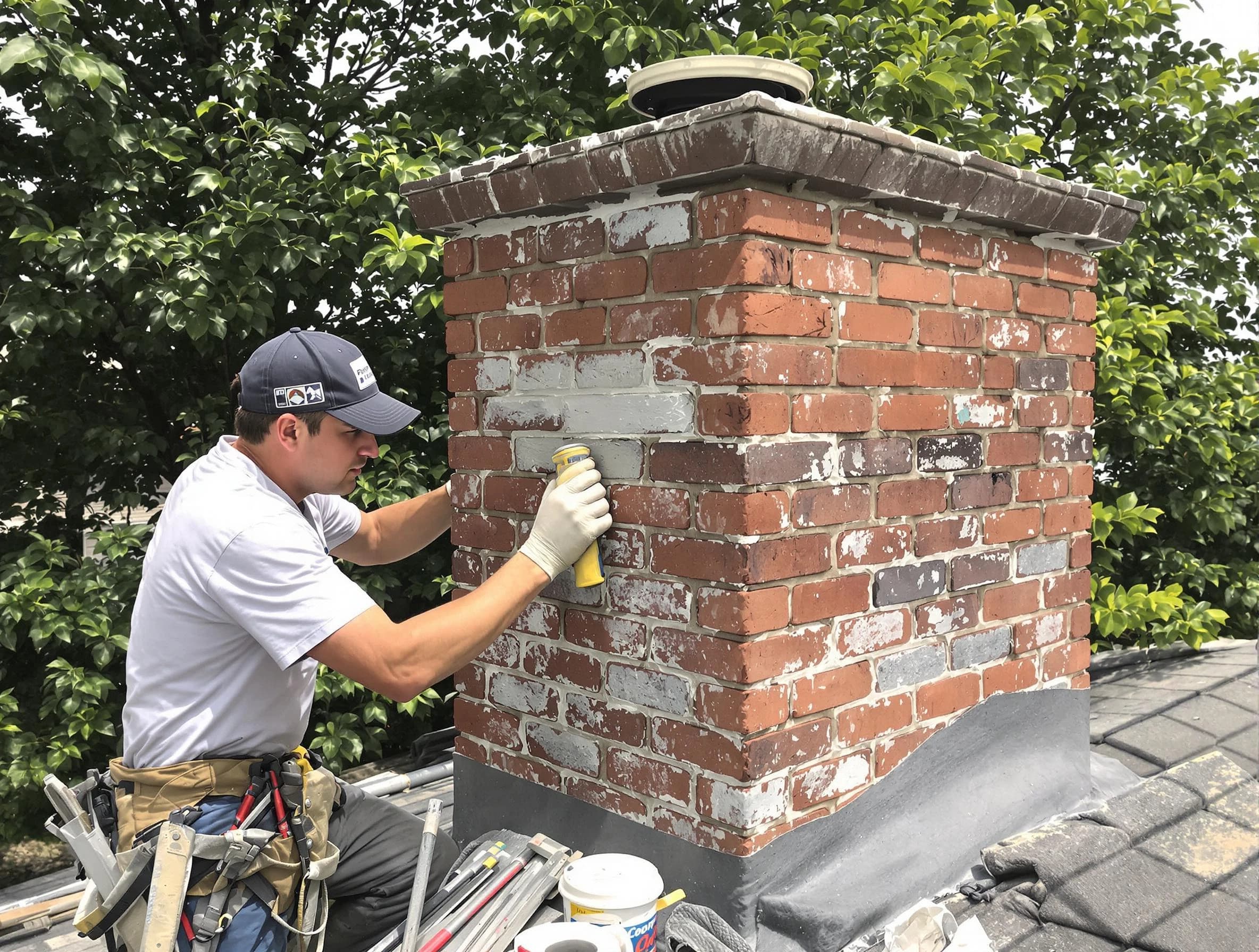 South Plainfield Chimney Sweep restoring an aging chimney in South Plainfield, NJ