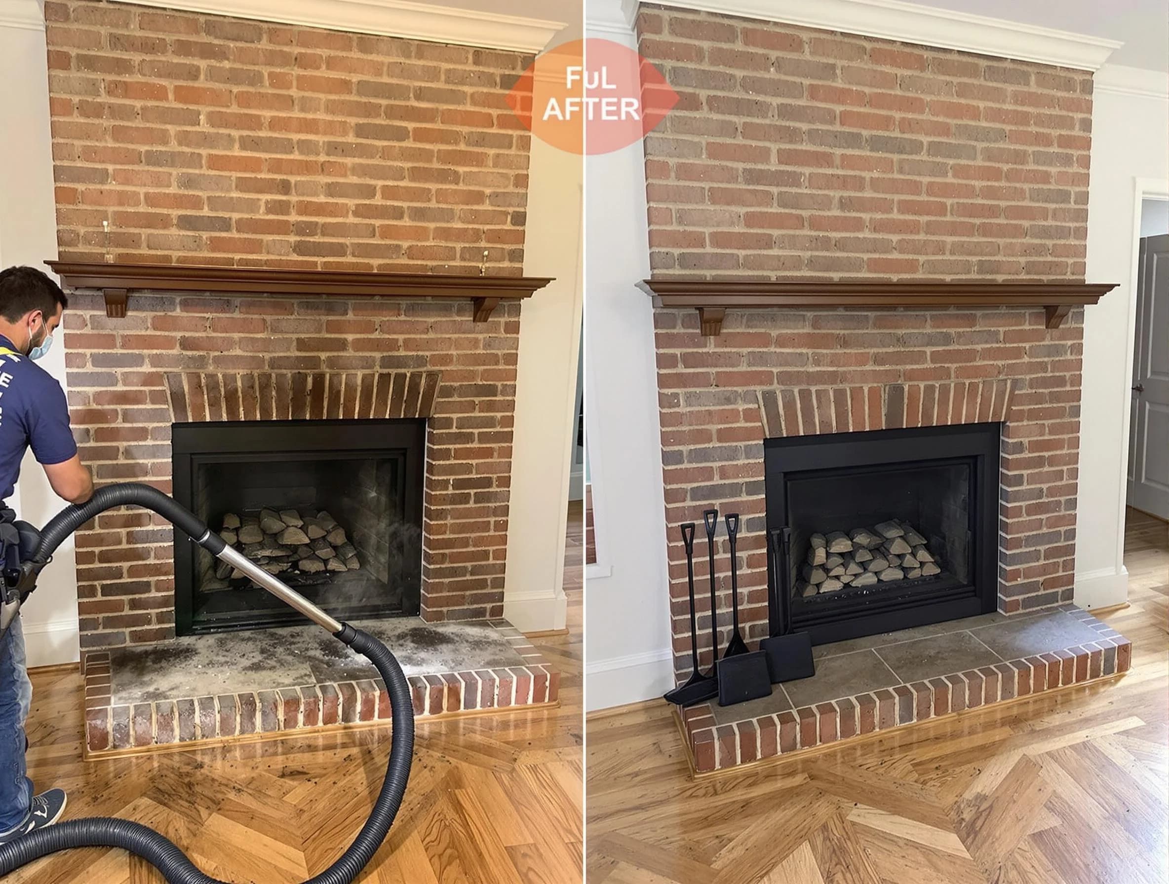 South Plainfield Chimney Sweep carefully sanitizing a fireplace in South Plainfield, NJ