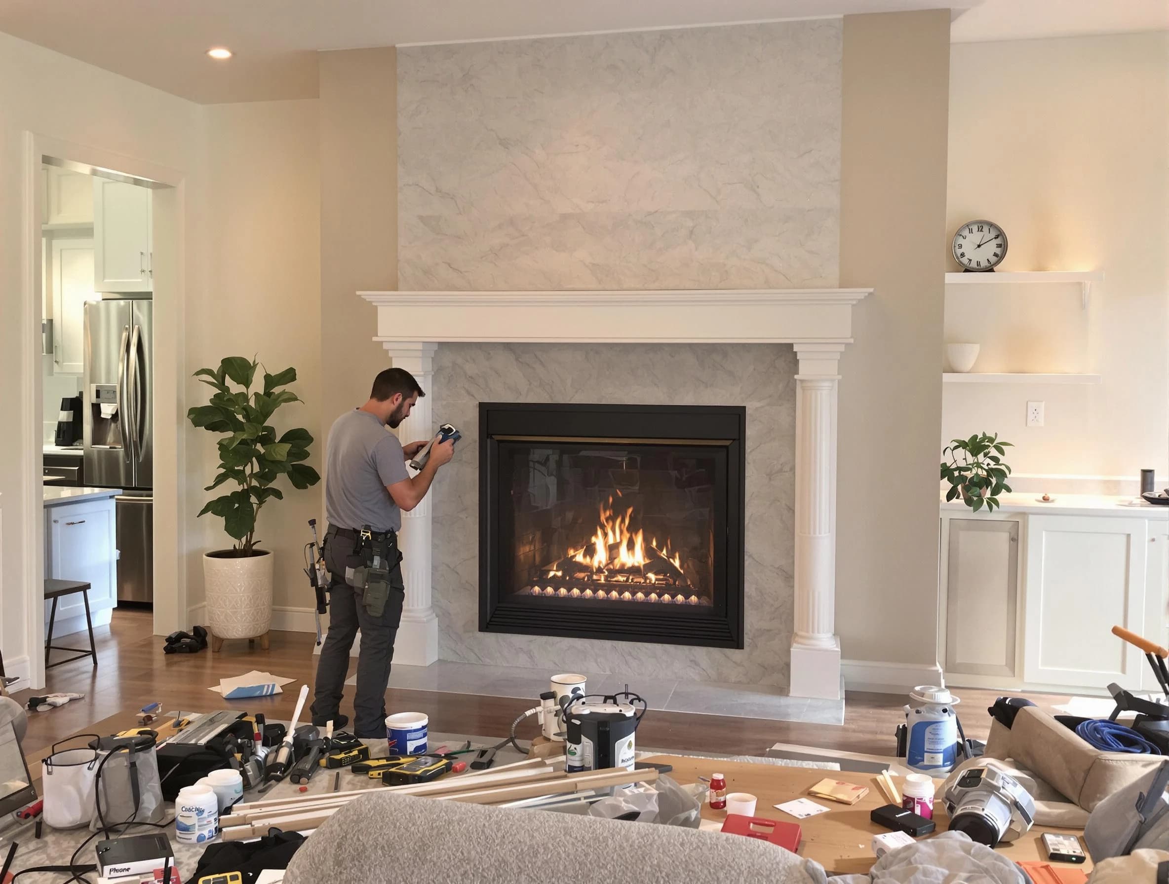 Newly installed fireplace by South Plainfield Chimney Sweep in South Plainfield, NJ