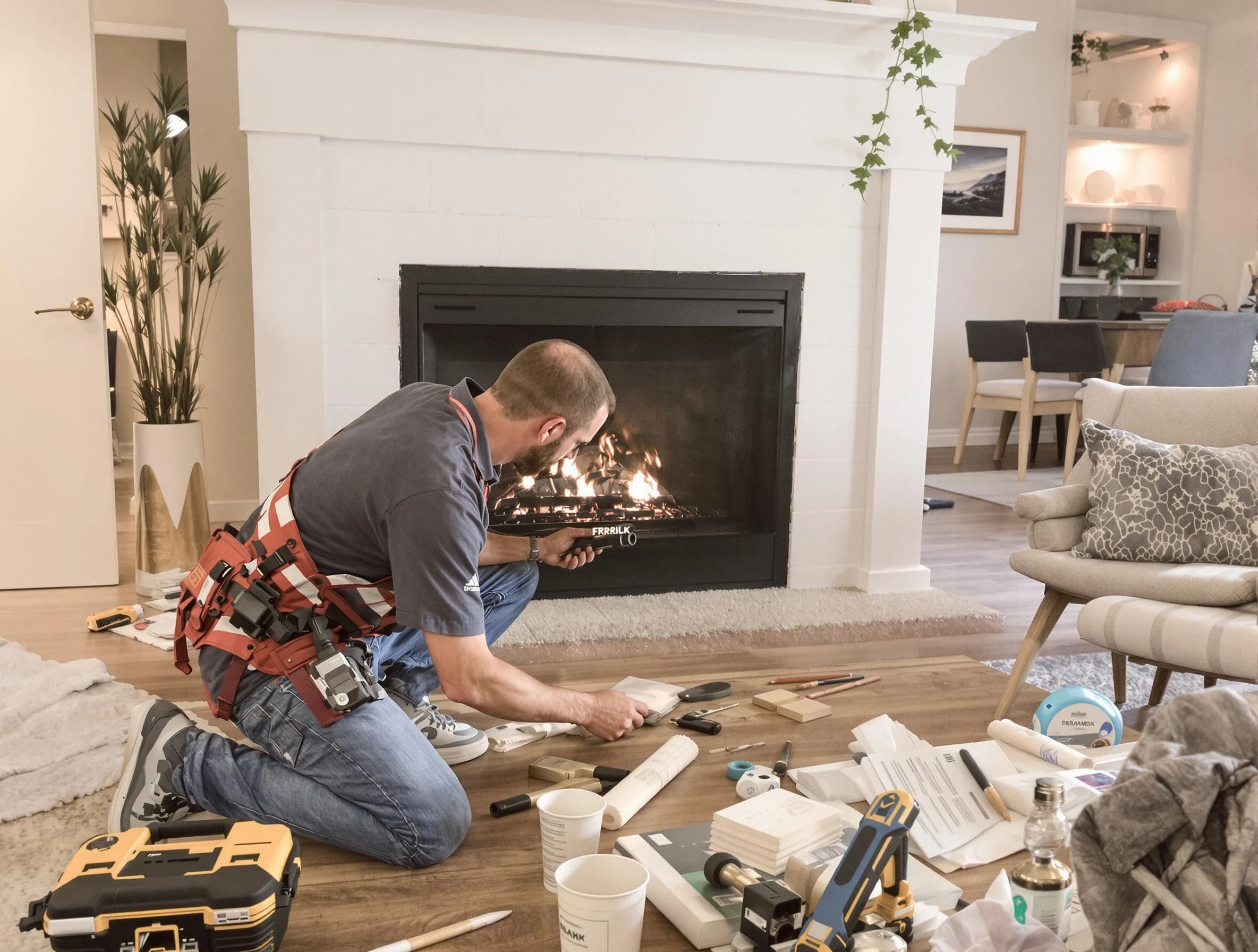 South Plainfield Chimney Sweep performing fireplace repair in South Plainfield, NJ