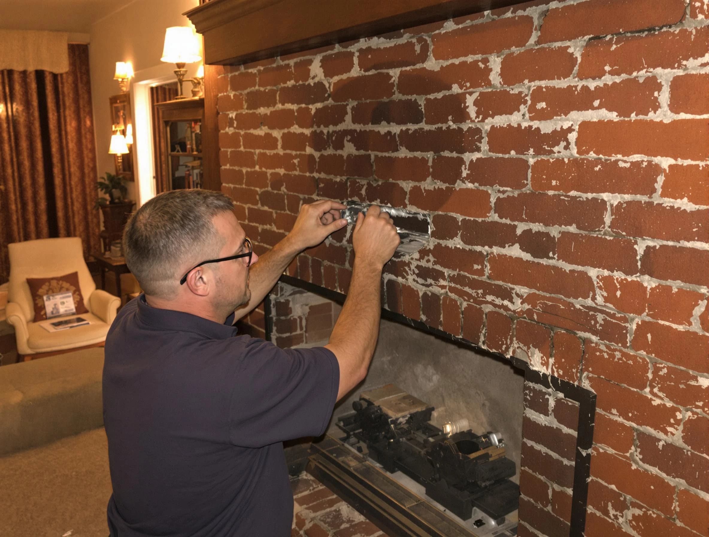 South Plainfield Chimney Sweep expert fixing a fireplace in South Plainfield, NJ